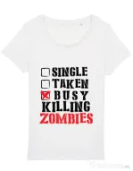 Tricou STANLEY STELLA dama Busy killing zombies Alb