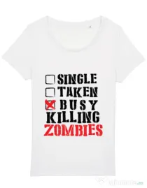 Tricou STANLEY STELLA dama Busy killing zombies Alb
