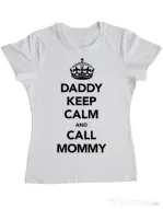 Tricou ADLER dama Daddy keep calm Alb