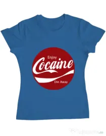 Tricou ADLER dama Enjoy cocaine Albastru azuriu