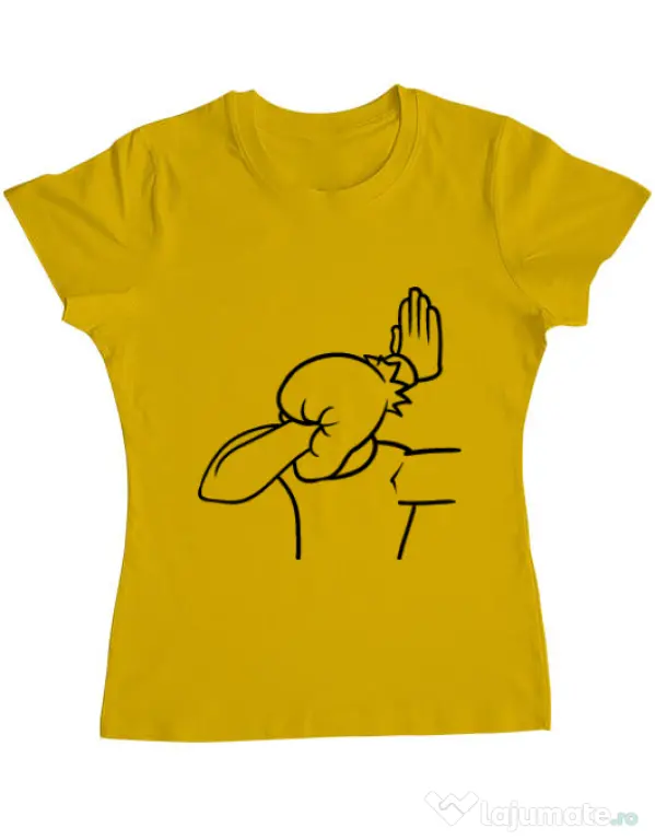 Tricou ADLER dama Extreme facepalm Galben