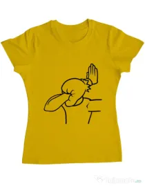 Tricou ADLER dama Extreme facepalm Galben