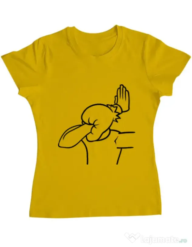 Tricou ADLER dama Extreme facepalm Galben
