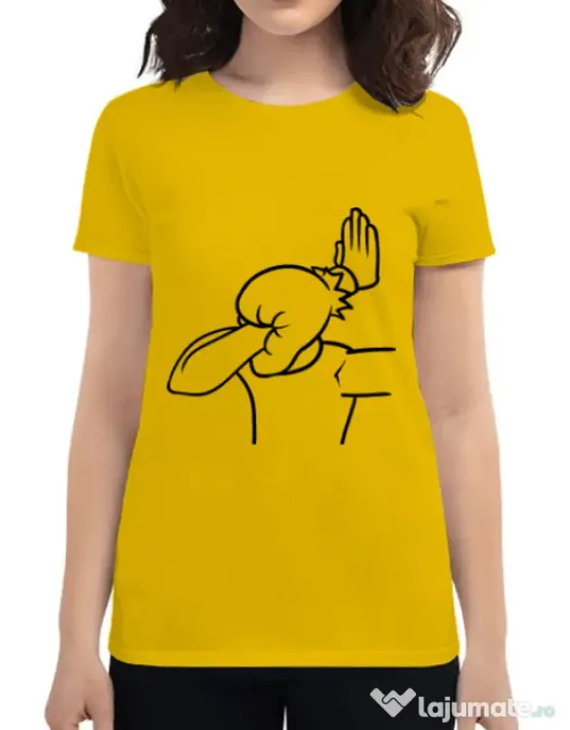 Tricou ADLER dama Extreme facepalm Galben