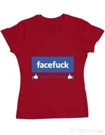 Tricou ADLER dama Facefuck Rosu