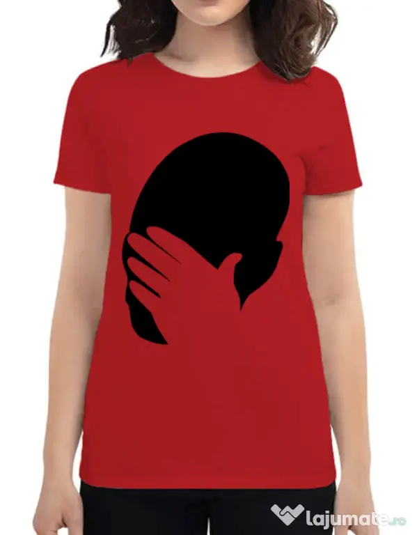 Tricou ADLER dama Facepalm Rosu