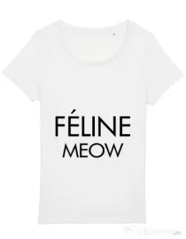 Tricou STANLEY STELLA dama Feline meow Alb