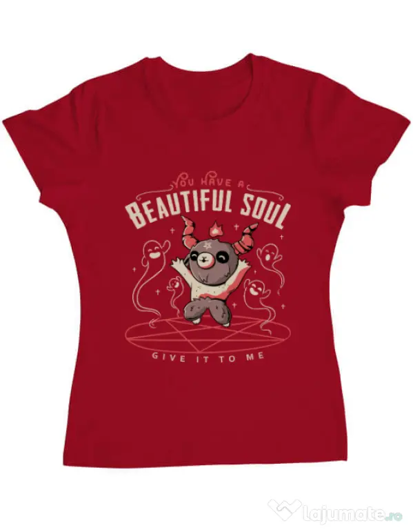 Tricou ADLER dama Beautiful soul Rosu