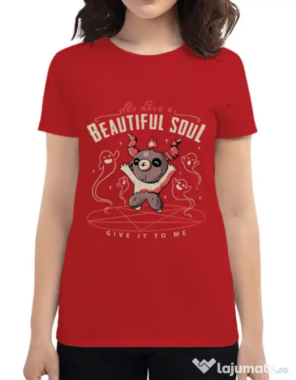Tricou ADLER dama Beautiful soul Rosu