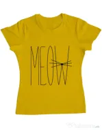 Tricou ADLER dama I am a cat Galben