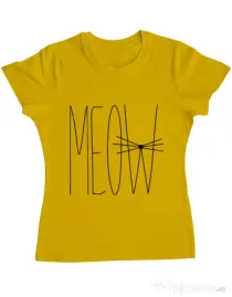 Tricou ADLER dama I am a cat Galben
