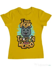 Tricou ADLER dama I am a freak Galben