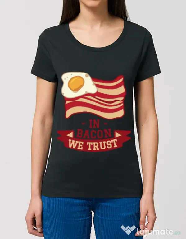Tricou STANLEY STELLA dama In bacon we trust Negru
