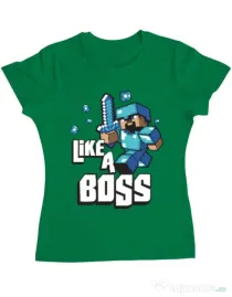 Tricou ADLER dama Like a boss Verde mediu