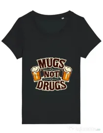 Tricou STANLEY STELLA dama Mugs not drugs Negru