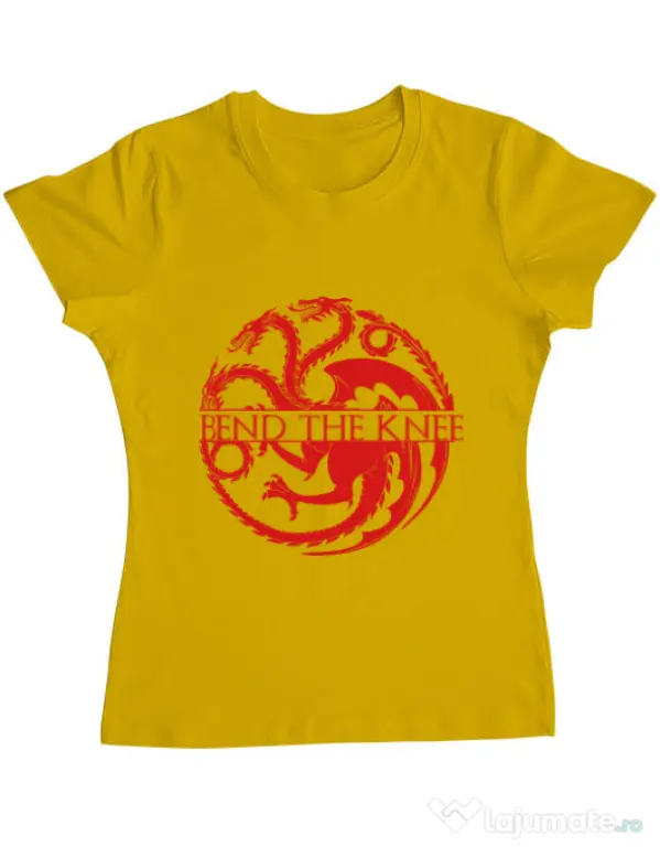 Tricou ADLER dama Bend the knee Galben