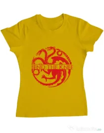 Tricou ADLER dama Bend the knee Galben
