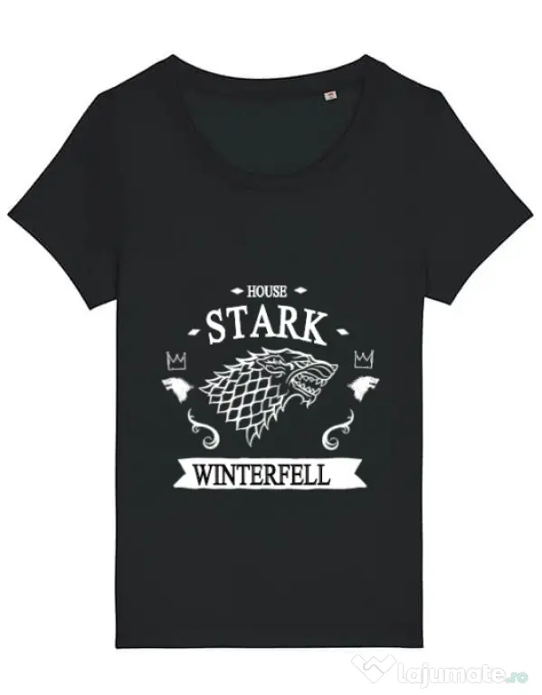 Tricou STANLEY STELLA dama House Stark Negru