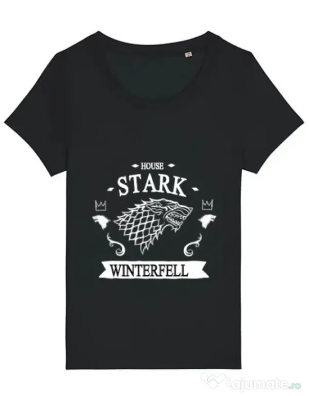 Tricou STANLEY STELLA dama House Stark Negru