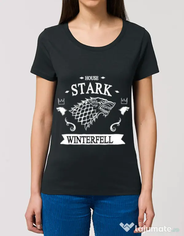 Tricou STANLEY STELLA dama House Stark Negru