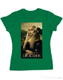 Tricou ADLER dama Mother of dragons 3 Verde mediu