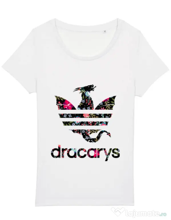 Tricou STANLEY STELLA dama Flower dracarys Alb