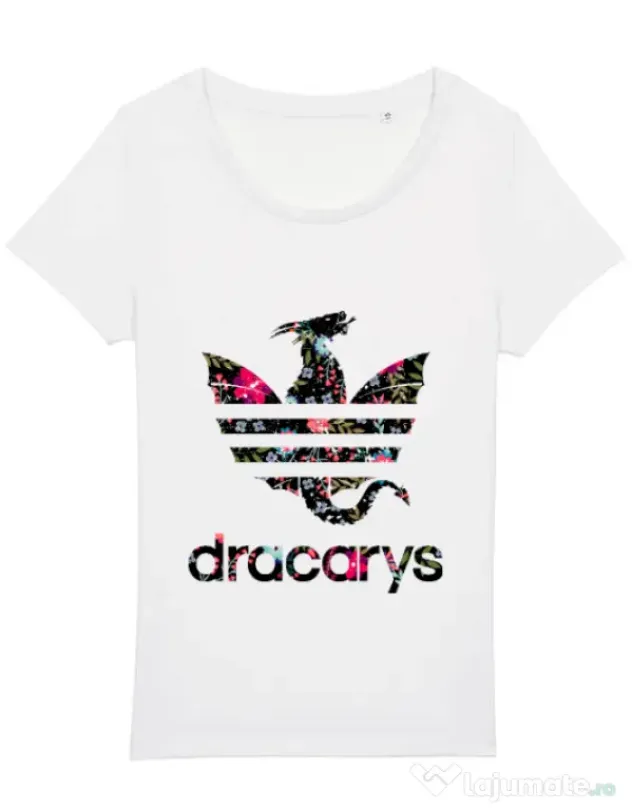 Tricou STANLEY STELLA dama Flower dracarys Alb