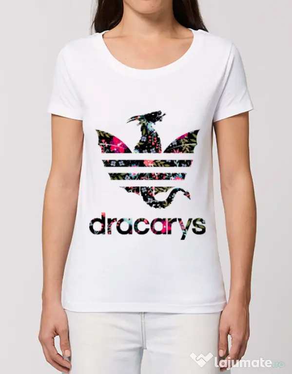 Tricou STANLEY STELLA dama Flower dracarys Alb