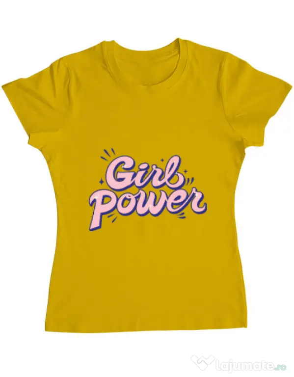 Tricou ADLER dama Girl power Galben