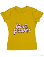Tricou ADLER dama Girl power Galben