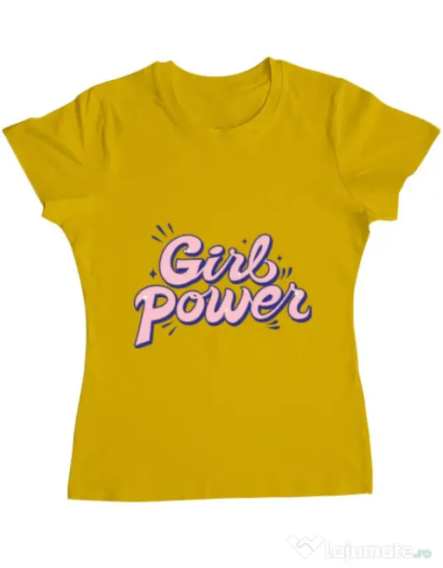 Tricou ADLER dama Girl power Galben