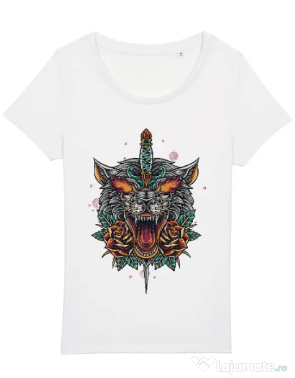 Tricou STANLEY STELLA dama Stabbed wolf Alb
