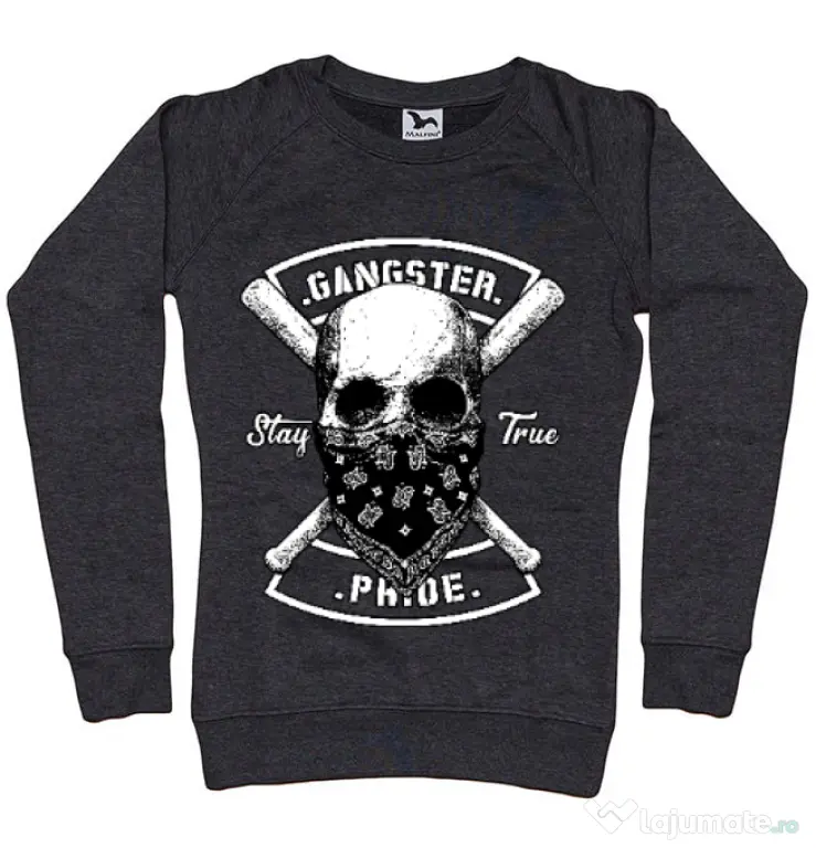 Bluza ADLER dama Gangster skull Negru melanj