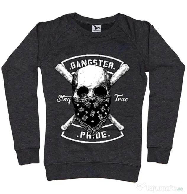 Bluza ADLER dama Gangster skull Negru melanj