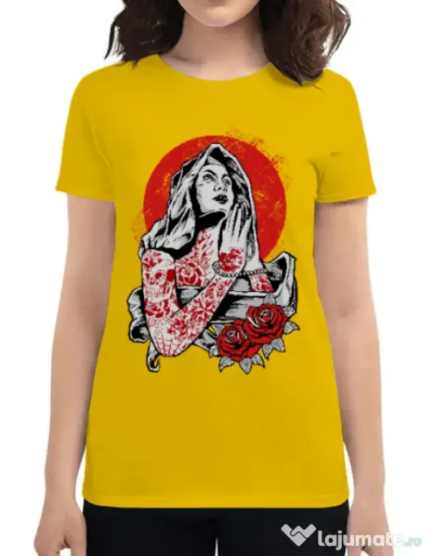 Tricou ADLER dama Virgin Mary Galben