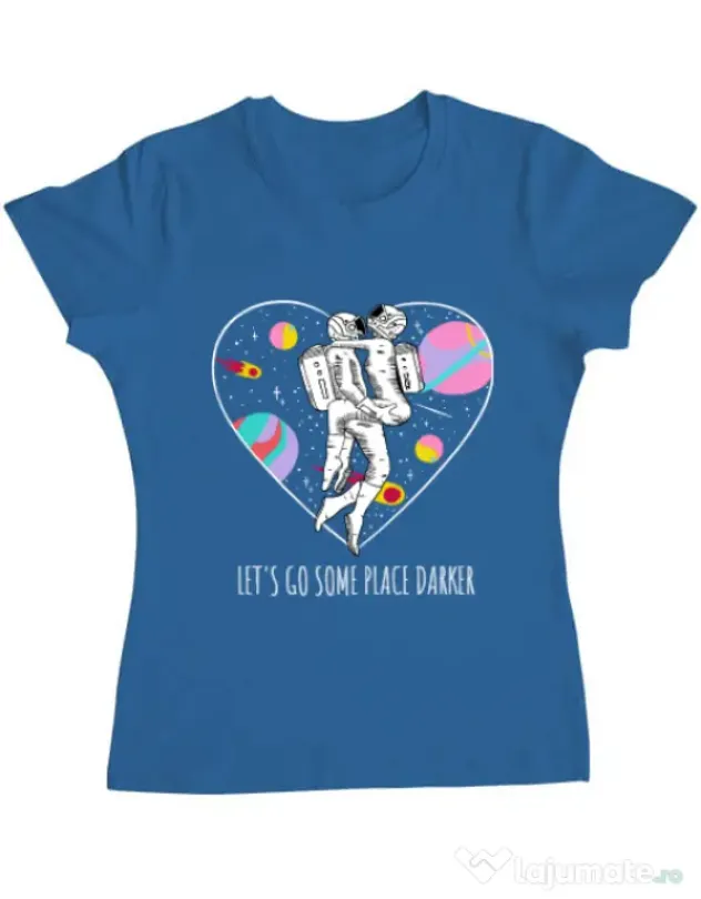 Tricou ADLER dama Space love Albastru azuriu