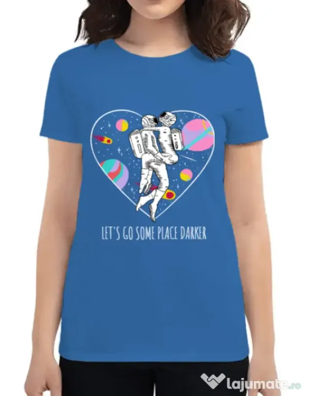 Tricou ADLER dama Space love Albastru azuriu