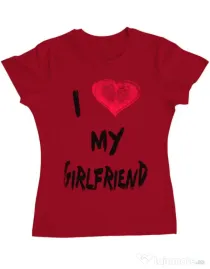 Tricou ADLER dama I love my girlfriend Rosu