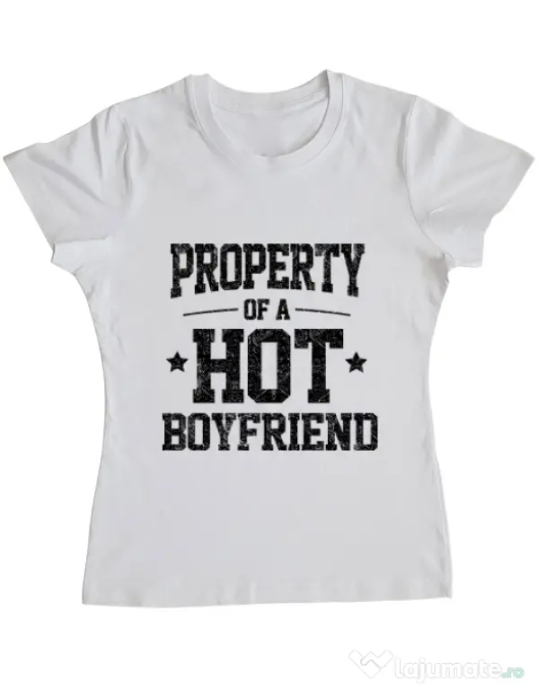 Tricou ADLER dama Property of a hot boyfriend Alb