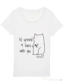 Tricou STANLEY STELLA dama Nine lives Alb