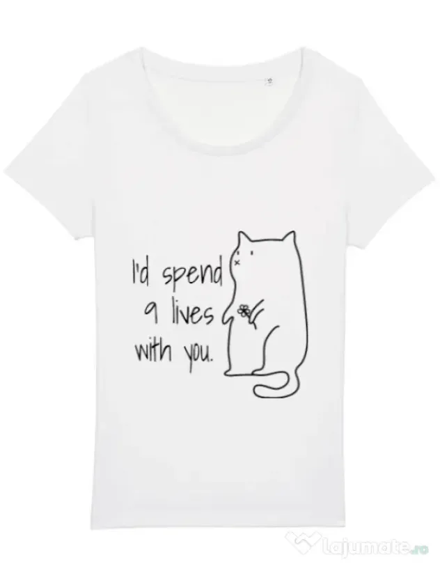 Tricou STANLEY STELLA dama Nine lives Alb