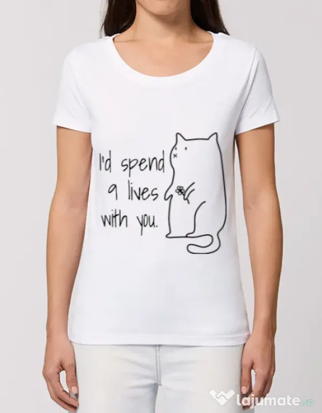 Tricou STANLEY STELLA dama Nine lives Alb