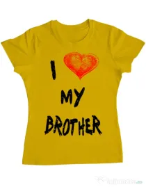 Tricou ADLER dama I love my brother Galben