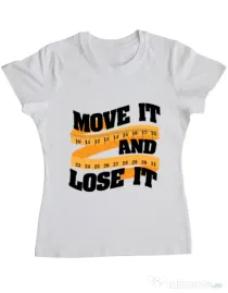 Tricou ADLER dama Move it and lose it Alb