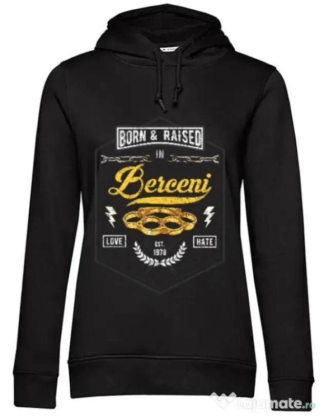 Hoodie dama cu gluga Berceni Negru