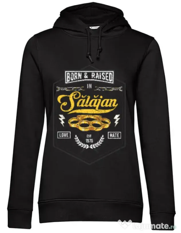 Hoodie dama cu gluga Salajan Negru