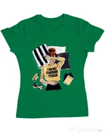 Tricou ADLER dama I am not a morning person Verde mediu