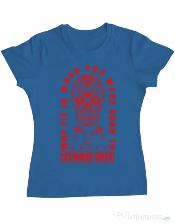 Tricou ADLER dama Born to stand out Albastru azuriu