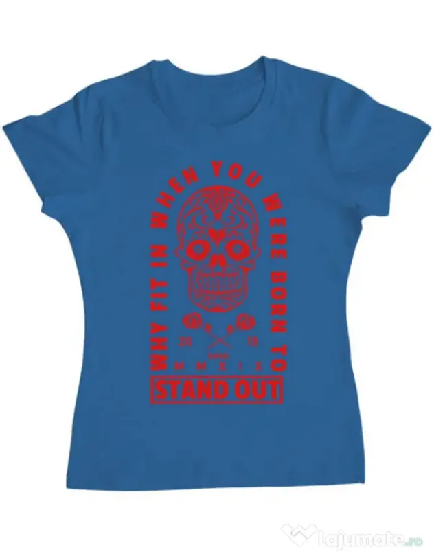 Tricou ADLER dama Born to stand out Albastru azuriu