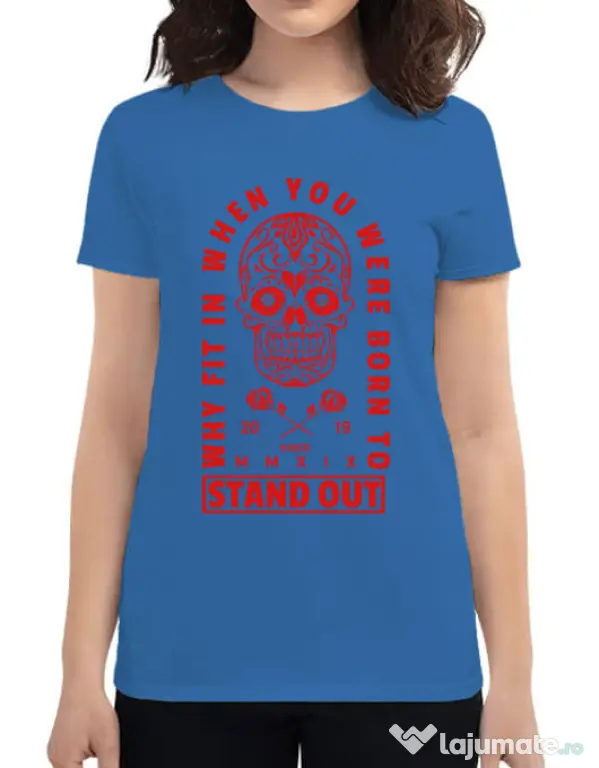 Tricou ADLER dama Born to stand out Albastru azuriu